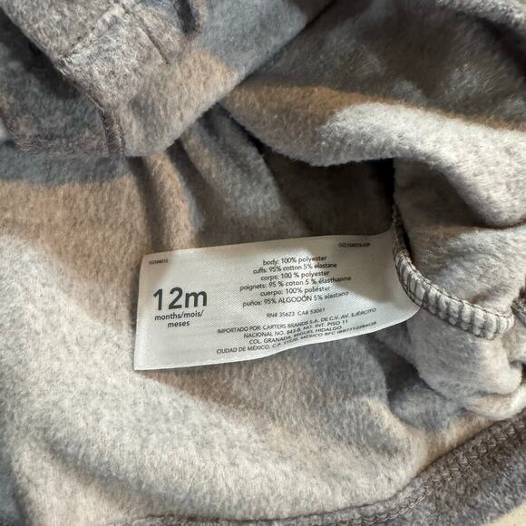 Carter's 12M Grey Sweater with Red Classic Plaid Accents - Picture 3 of 5